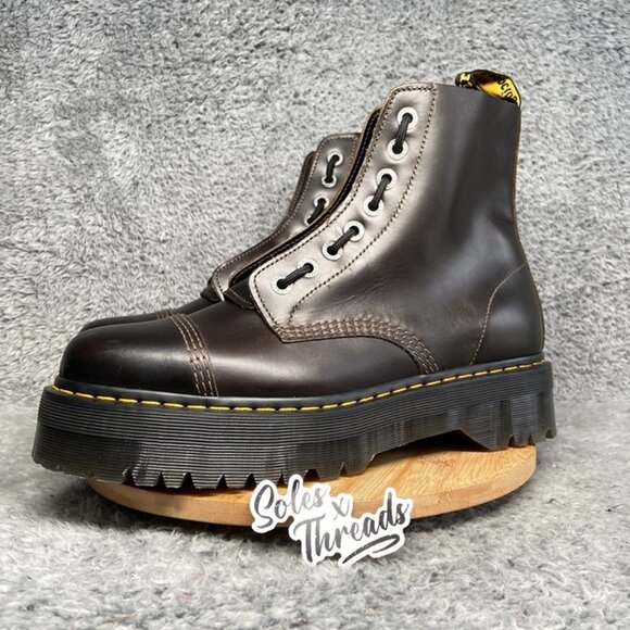 Dr. Martens Sinclair Leather Platform Zip Boot Size 13 Men Brown - Picture 4 of 7